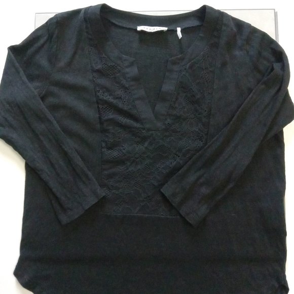 SANDRO // Lace Front Shirt - Picture 4 of 9